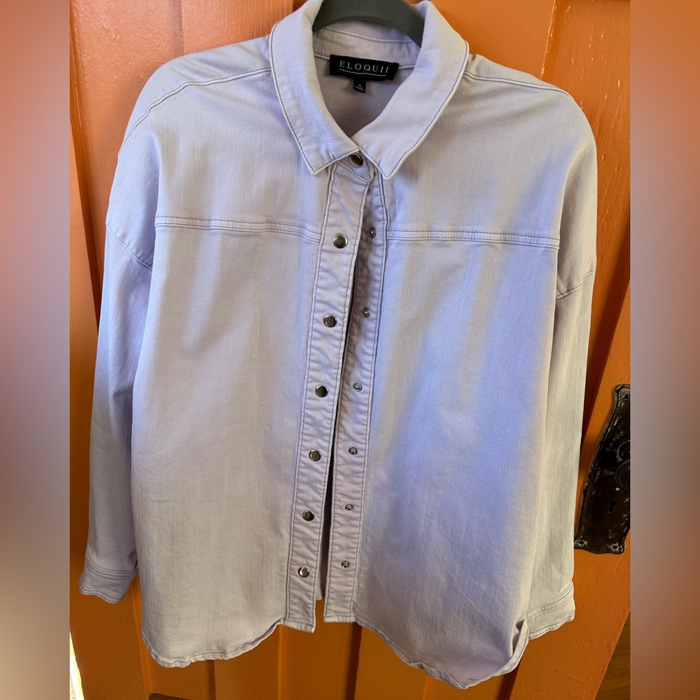 GUC Eloquii cotton and spandex denim-like shacket size 16